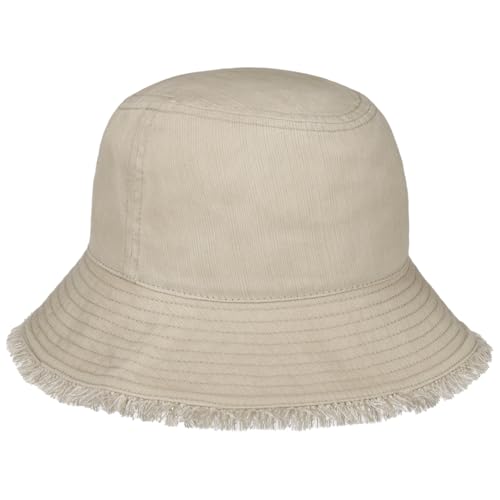 Mayser Fil Bucket Stoffhut mit Fransen Sonnenhut Sommerhut Damenhut Gartenhut Strandhut Damen - Made in The EU Sommer Frühling-Sommer - M (57-58 cm) Hellbeige von Mayser