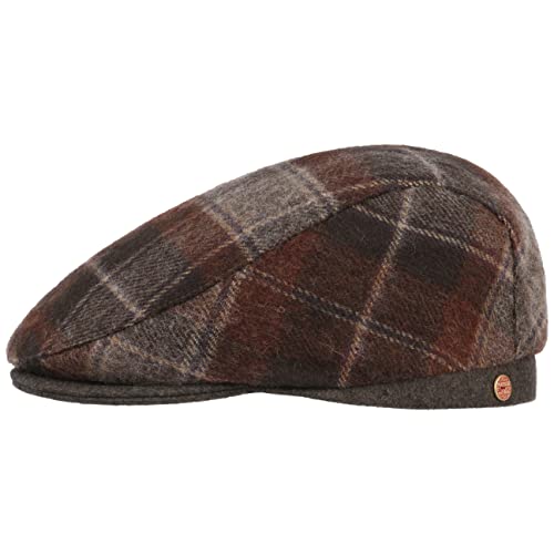 Mayser Frankie Soft British Flatcap Schirmmütze Schiebermütze Wollcap Herren - Made in The EU mit Schirm, Futter Herbst-Winter - 58 cm Dunkelbraun von Mayser