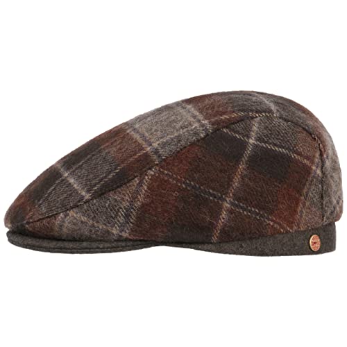Mayser Frankie Soft British Flatcap Schirmmütze Schiebermütze Wollcap Herren - Made in The EU mit Schirm, Futter Winter Herbst-Winter - 56 cm Dunkelbraun von Mayser