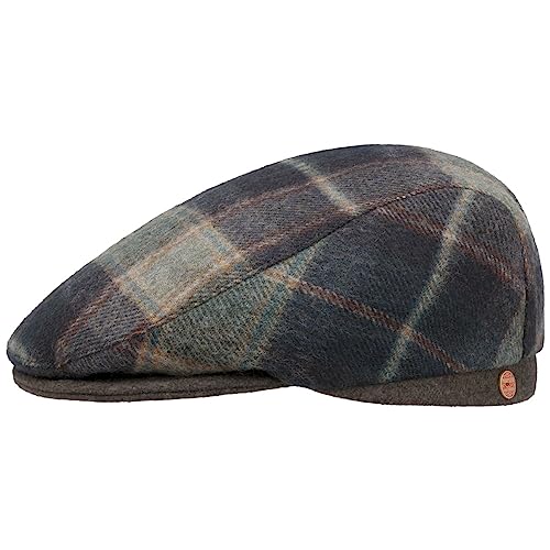 Mayser Frankie Soft British Flatcap Schirmmütze Schiebermütze Wollcap Herren - Made in The EU mit Schirm, Futter Winter Herbst-Winter - 58 cm blau von Mayser