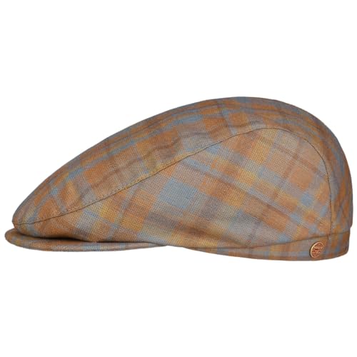 Mayser Frankie Superior Wool Silk Flatcap Schirmmütze Schiebermütze Karocap Herren - Made in The EU mit Schirm, Futter, Futter Winter Herbst Frühjahr Sommer Frühling-Sommer Herbst-Winter - 58 cm rost von Mayser