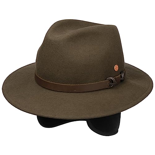 Mayser Georgia Outdoorhut Traveller Filzhut Ledergarnitur Ohrenklappen Herren Herbst Winter Made in EU Hellbraun 57 cm von Mayser