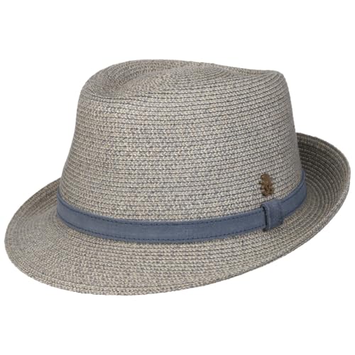Mayser Zechbauer Trilby Hut Hanf Leinen UV-Schutz Ledergarnitur Made in EU Herren Sommer hellblau 56 cm von Mayser
