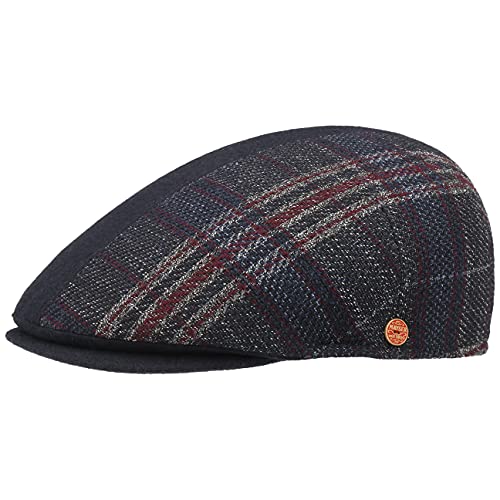 Mayser Jasper Fancy Flatcap Schirmmütze Schiebermütze Wollcap Herren - Made in The EU mit Schirm, Futter, Futter Herbst-Winter - 61 cm blau von Mayser