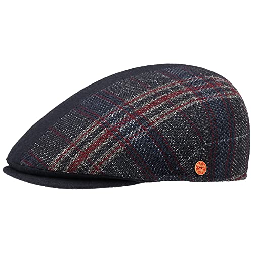 Mayser Jasper Fancy Flatcap Schirmmütze Schiebermütze Wollcap Herren - Made in The EU mit Schirm, Futter, Futter Winter Herbst-Winter - 59 cm blau von Mayser