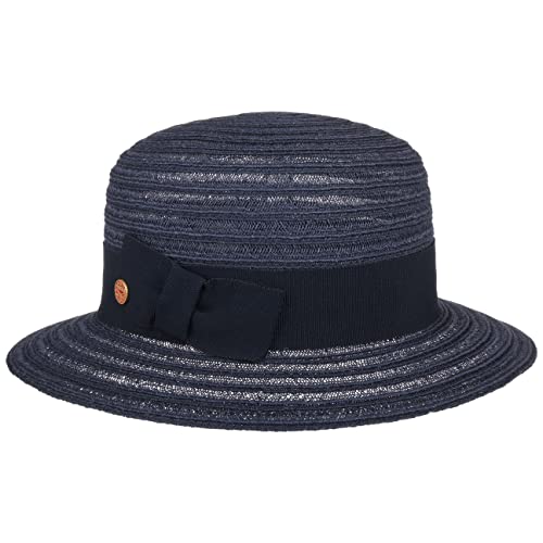 Mayser Jule Hanfhut Damenhut Strohhut Sommerhut Sonnenhut Damen - Made in The EU Sommer Frühling-Sommer - One Size dunkelblau von Mayser