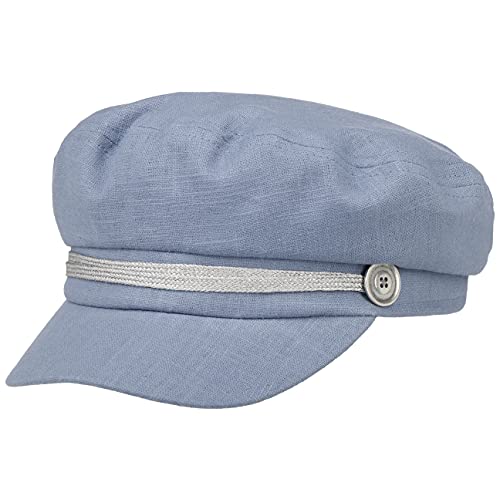 Mayser Kendy Light Elbsegler Baker-Boy-Mütze Schirmmütze Damencap Leinencap Damen - Made in The EU mit Schirm Sommer Frühling-Sommer - One Size hellblau von Mayser