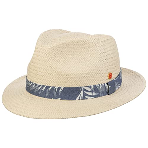 Mayser Leaves Band Trilby Strohhut Sonnenhut Sommerhut Strohtrilby Damen/Herren - Made in The EU Frühling-Sommer - XL (60-61 cm) Natur von Mayser