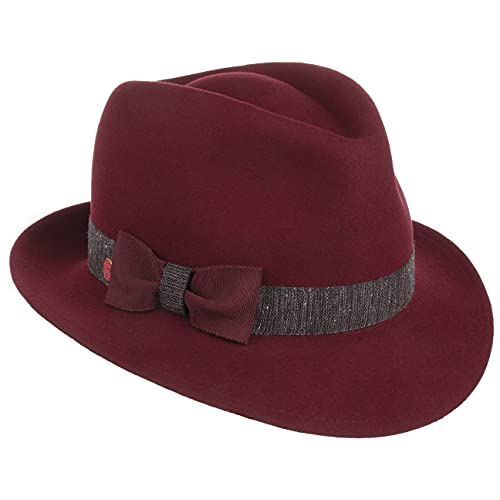 Mayser Leila Wool Bogarthut Filzhut Damenhut Wollhut Damen - Made in The EU mit Ripsband Frühling-Sommer Herbst-Winter - One Size Bordeaux von Mayser