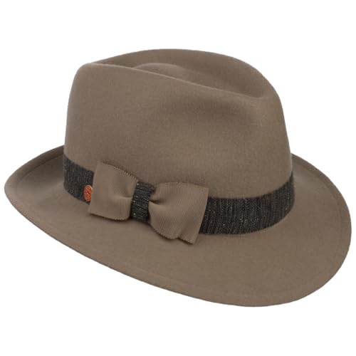 Mayser Leila Wool Bogarthut Filzhut Damenhut Wollhut Damen - Made in The EU mit Ripsband Winter Frühling-Sommer Herbst-Winter - One Size Hellbeige von Mayser