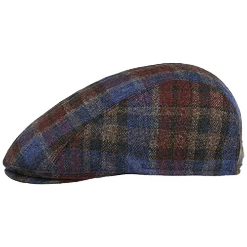 Mayser Lennart Shetland Flatcap Schirmmütze Schiebermütze Karocap Wollcap Herren - Made in The EU mit Schirm, Futter, Futter Herbst-Winter - 61 cm dunkelblau von Mayser