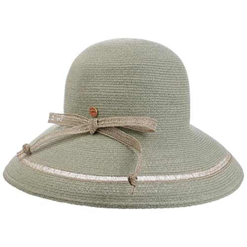 Mayser Lilien Raffiahut Schlapphut Strohhut Raffiastrohhut Sommerhut Sonnenhut Damen - Made in The EU Sommer Frühling-Sommer - One Size Mint von Mayser