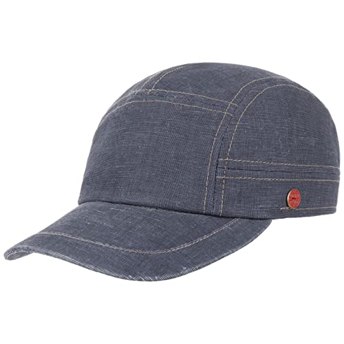 Mayser Maik Savona Cap Baumwollcap Sommercap Basecap Baseballcap Leinencap Damen/Herren - Made in The EU Metallschnalle, mit Schirm, Schirm Frühling-Sommer - 58 cm Denim von Mayser