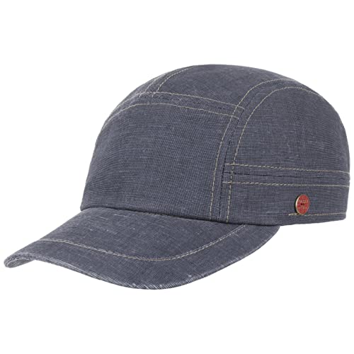 Mayser Maik Savona Cap Baumwollcap Sommercap Basecap Baseballcap Leinencap Damen/Herren - Made in The EU Metallschnalle, mit Schirm, Schirm Frühling-Sommer - 60 cm Denim von Mayser