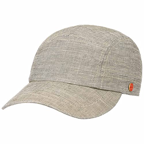 Mayser Maik Savona Cap Baumwollcap Sommercap Basecap Baseballcap Leinencap Damen/Herren - Made in The EU Metallschnalle, mit Schirm, Schirm Frühling-Sommer - 57 cm beige von Mayser