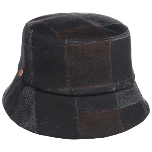 Mayser Maite Check Bucket Stoffhut Karohut Damenhut Fischerhut Damen - Made in The EU mit Futter Winter Herbst-Winter - S (55-56 cm) schwarz-grün von Mayser
