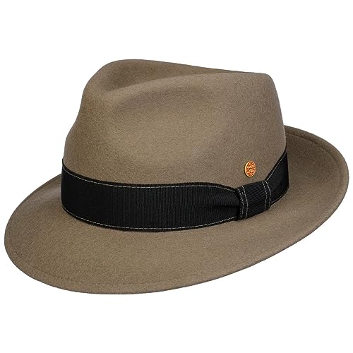 Mayser Manuel Bogarthut Fedora Filzhut Herrenhut Damen/Herren - Made in The EU Wollfilzhut mit Ripsband Frühling-Sommer Herbst-Winter - 55 cm Serpent von Mayser