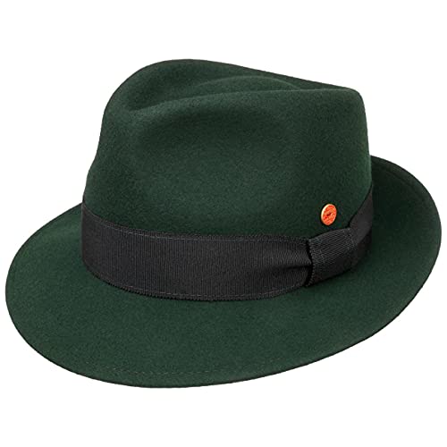 Mayser Manuel Bogarthut Fedora Filzhut Herrenhut Ripsband Handmade Made in EU Damen Herren Sommer Winter dunkelgrün 58 cm von Mayser