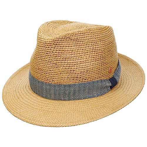 Mayser Manuel Crochet Trilby Panamahut Panamastrohhut Strohhut Sommerhut Sonnenhut Damen - Made in The EU Frühling-Sommer - XL (60-61 cm) Camel von Mayser