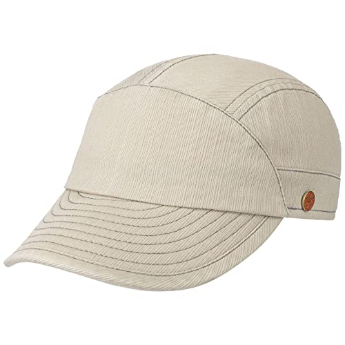 Mayser Marcelo UV-Schutz Stoffcap Cap Basecap Baseballcap Sonnencap Sommercap UV-Schutz-Cap Damen/Herren - Made in The EU Metallschnalle, mit Schirm Frühling-Sommer - 59 cm Hellbeige von Mayser