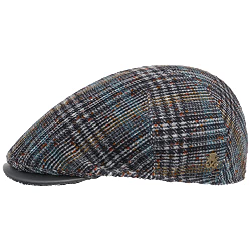Mayser Marzio Chenille Flatcap Zechbauer Schirmmütze Schiebermütze Herren - Made in The EU mit Schirm, Futter Winter Herbst-Winter - 58 cm dunkelblau von Mayser