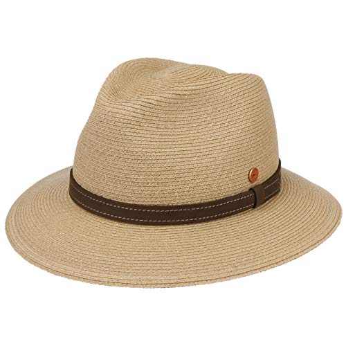 Mayser Mathis Raffiahut mit UV-Schutz Strohhut Sommerhut Sonnenhut Strandhut Damen/Herren - Made in The EU Lederband Frühling-Sommer - 59 cm Natur von Mayser