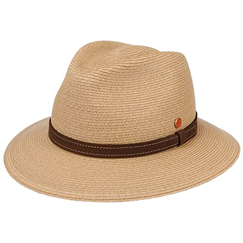 Mayser Mathis Raffiahut mit UV-Schutz Strohhut Sommerhut Sonnenhut Strandhut Damen/Herren - Made in The EU Lederband Frühling-Sommer - 60 cm Natur von Mayser