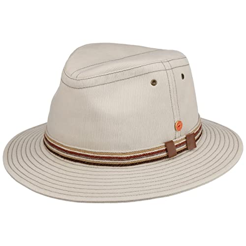 Mayser Menowin Outdoorhut Herren - Made in The EU Wanderhut Traveller Sommer Frühling-Sommer - 57 cm Hellbeige von Mayser