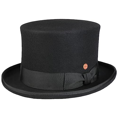 Mayser Mirlino Zylinder Wollhut Wollzylinder Filzzylinder Filzhut Damen/Herren - Made in The EU mit Ripsband Herbst Sommer Frühjahr Winter Frühling-Sommer Herbst-Winter - 58 cm schwarz von Mayser