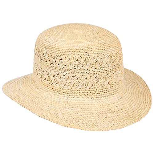 Mayser Moriah Crochet Panama Glockenhut Strohhut Panamahut Reisehut Strandhut Häkelhut Damen - Made in The EU Panamastrohhut Frühling-Sommer - S (55-56 cm) Natur von Mayser