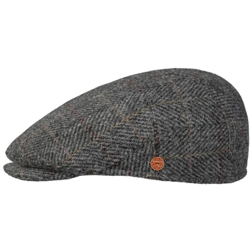 Mayser New Sidney Harris Tweed Flatcap Schirmmütze Schiebermütze Wollcap Herren - Made in The EU mit Schirm, Futter Herbst-Winter - 56 cm grau von Mayser