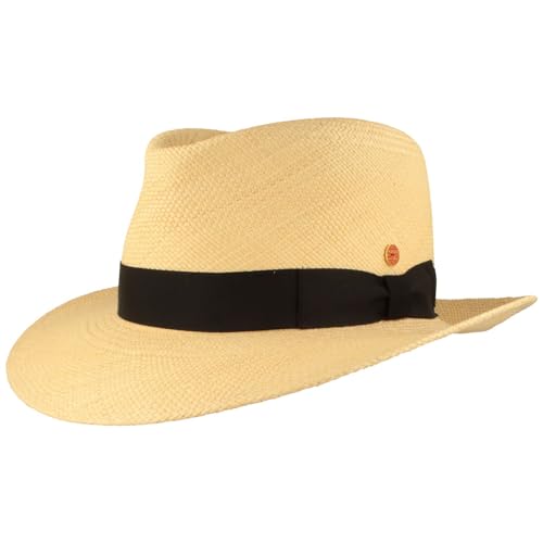 Mayser ORIGINAL Panama-Hut Stroh-Hut Sommer-Hut aus Ecuador Traditionell Handgeflochten Hut UV-Schutz 80 Wasserabweisend Bruchschutz - Bogart (62 Natur) von Mayser