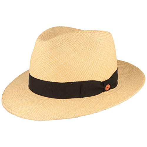 Mayser Orginal Panama-Hut Stroh-Hut Sommer-Hut aus Ecuador - Traditionell Handgeflochten, UV-Schutz 40, Wasserabweisend, Bruchschutz - Bogart (54, Natur) von Mayser