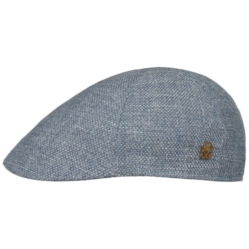 Mayser Paquito Cotton Flatcap Zechbauer Schirmmütze Schiebermütze Damen/Herren - Made in The EU mit Schirm, Futter Frühling-Sommer - 57 cm blau von Mayser