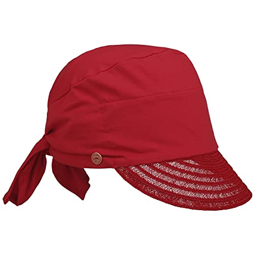 Mayser Plain Hanni Jersey Visor Sonnenvisor Sonnencap Stoffcap Damencap Damen - Made in The EU mit Schirm Frühling-Sommer - One Size rot von Mayser