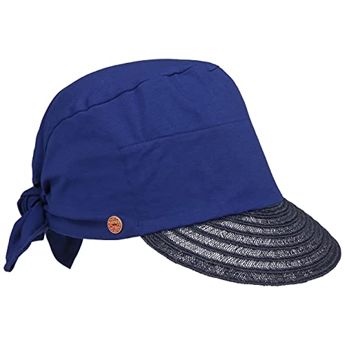 Mayser Plain Hanni Jersey Visor Sonnenvisor Sonnencap Stoffcap Damencap Damen - Made in The EU mit Schirm Sommer Frühling-Sommer - One Size blau von Mayser