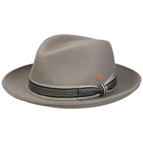 Mayser Samuel Fedora Wollfilzhut Wollhut Filzhut Fedorahut Damen/Herren - Made in The EU Frühling-Sommer Herbst-Winter - M (56-57 cm) grau von Mayser