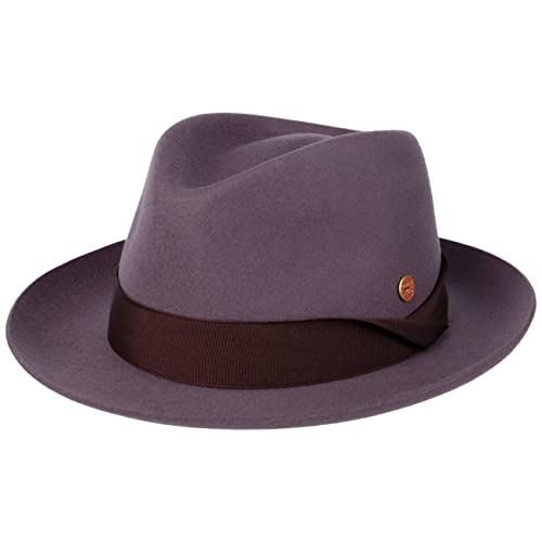 Mayser Samuel Wollhut Filzhut Wollfilzhut Herrenhut Damen/Herren - Made in The EU mit Ripsband Winter Frühling-Sommer Herbst-Winter - S (54-55 cm) Flieder von Mayser