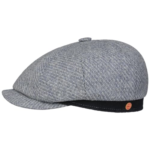 Mayser Seven Contrast Edge Flatcap Schirmmütze Ballonmütze Herren - Made in The EU mit Schirm, Futter, Futter Herbst-Winter - 61 cm blau von Mayser