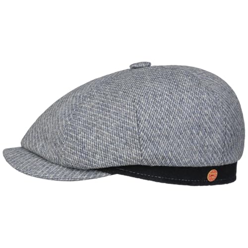 Mayser Seven Contrast Edge Flatcap Schirmmütze Ballonmütze Herren - Made in The EU mit Schirm, Futter, Futter Winter Herbst-Winter - 62 cm blau von Mayser