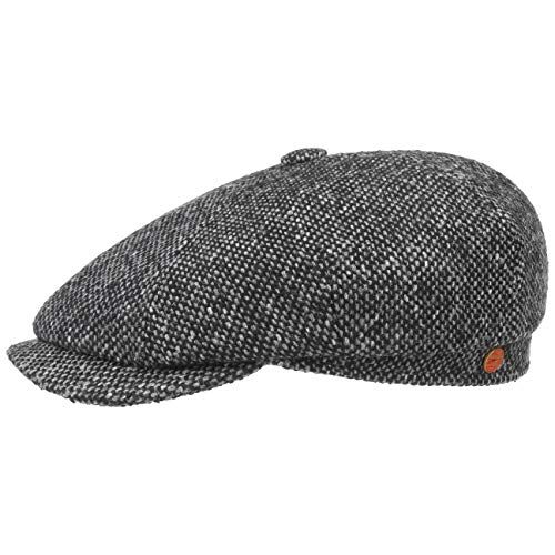 Mayser Seven Dover Flatcap Schirmmütze Schiebermütze Wollcap Herren - Made in The EU mit Schirm, Futter, Futter Herbst-Winter - 57 cm schwarz von Mayser