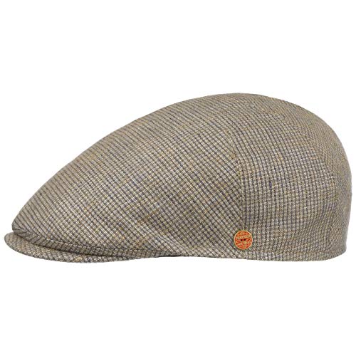 Mayser Sidney Dundee Flatcap Schirmmütze Schiebermütze Leinencap Herren - Made in The EU mit Schirm, Futter Frühling-Sommer - 56 cm Taupe von Mayser