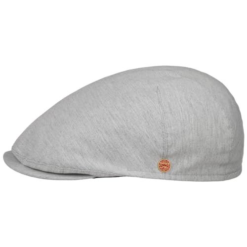 Mayser Sidney Gomera Flatcap Schirmmütze Schiebermütze Herren - Made in The EU mit Schirm, Futter Sommer Frühling-Sommer - 59 cm grau von Mayser