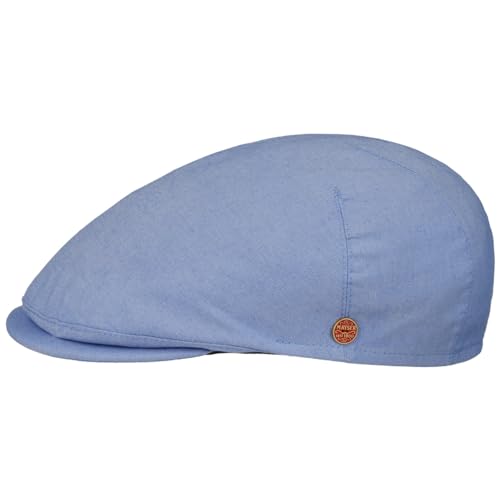 Mayser Sidney Gomera Flatcap Schirmmütze Schiebermütze Herren - Made in The EU mit Schirm, Futter Sommer Frühling-Sommer - 60 cm blau von Mayser