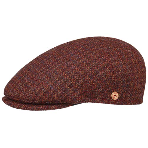 Mayser Sidney Harris Tweed Flatcap Schirmmütze Schiebermütze Wollcap Herrencap Herren - Made in The EU mit Schirm, Futter Herbst-Winter - 56 cm rot von Mayser