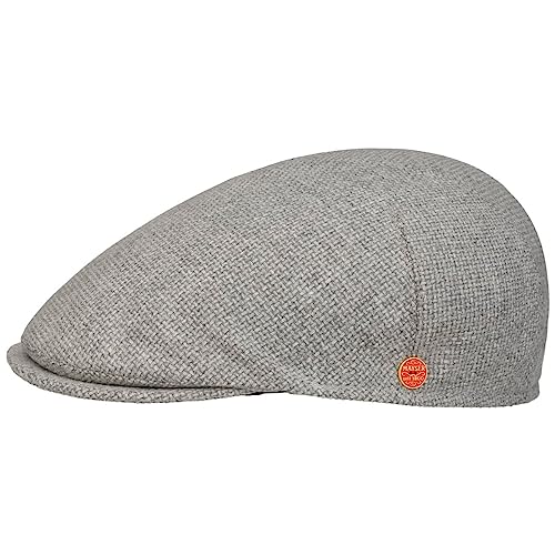 Mayser Sidney Hunter Flatcap Schirmmütze Schiebermütze Herren - Made in The EU mit Schirm, Futter, Futter Herbst-Winter - 56 cm grau von Mayser