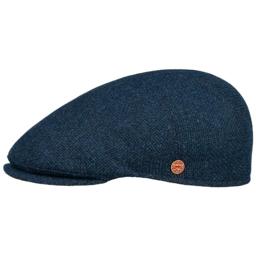 Mayser Sidney Hunter Flatcap Schirmmütze Schiebermütze Herren - Made in The EU mit Schirm, Futter, Futter Winter Herbst-Winter - 58 cm dunkelblau von Mayser