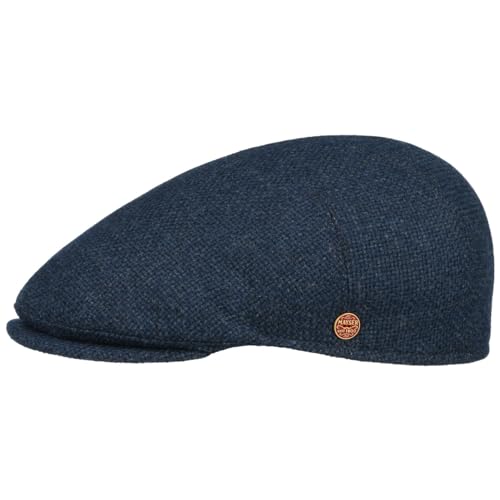 Mayser Sidney Hunter Flatcap Schirmmütze Schiebermütze Herren - Made in The EU mit Schirm, Futter, Futter Winter Herbst-Winter - 61 cm dunkelblau von Mayser