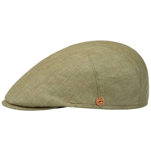 Mayser Sidney Leinen Flatcap Schirmmütze Schiebermütze Leinencap Herren - Made in The EU mit Schirm, Futter Frühling-Sommer - 57 cm grün von Mayser