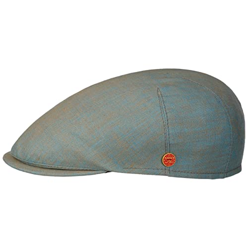 Mayser Sidney Leinen Flatcap Schirmmütze Schiebermütze Leinencap Herren - Made in The EU mit Schirm, Futter Frühling-Sommer - 58 cm türkis von Mayser